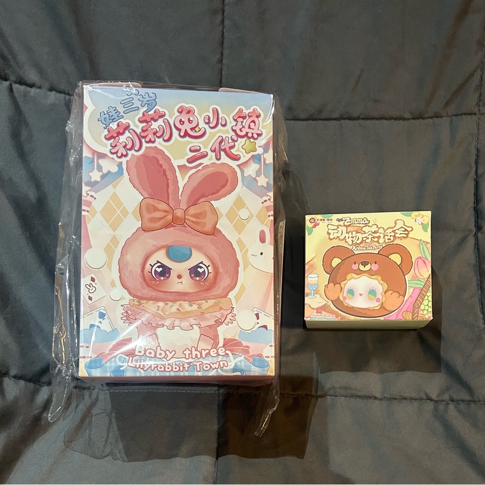 Baby Three Mystery Bunny rabbit and Lucky Emma Forest Tea party mystery box.